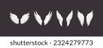 vector white flat wing icon set....