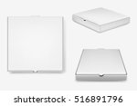 white pizza box template... | Shutterstock .eps vector #516891796
