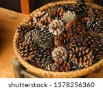 A Basket Of Pine Cones