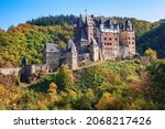 Historical Burg Eltz castle, Moselle valley, Germany, in the bright autumn day light