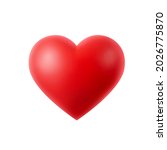 Red heart shape isolated on...