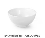 White ceramic bowl isolated on white background with clipping path