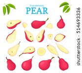 vector set of red fruits. pear... | Shutterstock .eps vector #514693336