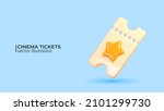 cinema vector ticket on blue... | Shutterstock .eps vector #2101299730