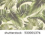 tropical palm leaves  jungle... | Shutterstock .eps vector #533001376