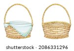 Wicker Baskets Decorated With...