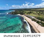 Aerial View Of Turtle Beach In...