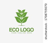 green eco friendly logo... | Shutterstock .eps vector #1708755070