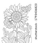 sunflower mandala coloring page ... | Shutterstock .eps vector #1793436823