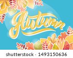 vector illustration of autumn... | Shutterstock .eps vector #1493150636