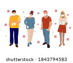 a group of people in medical... | Shutterstock . vector #1843794583