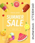 set of summer fruits on the... | Shutterstock .eps vector #1773304160