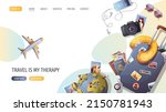 suitcase  travel pillow  camera ... | Shutterstock .eps vector #2150781943