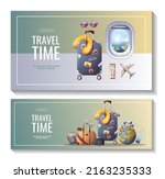 set of banners for travel ... | Shutterstock .eps vector #2163235333