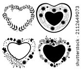 a set of hearts. ornaments of... | Shutterstock .eps vector #2112649073