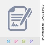 contract   pen   granite icons. ... | Shutterstock .eps vector #693815419