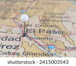 Small photo of El Paso, Texas marked by a white map tack. The City of El Paso is located in West Texas at the border with Mexico.