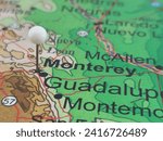 Small photo of Monterrey, Nuevo Leon marked by a white map tack. Monterrey is the capital city of the Mexican state of Nuevo Leon, Mexico.