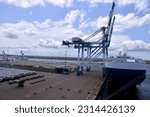 Small photo of Aerial view of Hambantota International Port premises in Hambantota District Sri Lanka. 7th June 2023