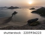 Sunset panorama on Korean islands, Seonyudo, Saemangeum Seawall, Gunsan, South Korea