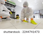 Small photo of Decontamination of a room after an incident, asbestos risk management