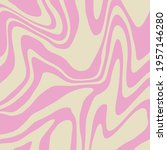 Abstract Retro 70s Trippy Wavy Swirl Pink Vector Background
