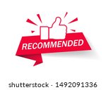 recommended icon. red label... | Shutterstock .eps vector #1492091336
