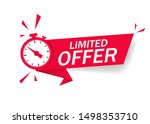 red limited offer with clock... | Shutterstock .eps vector #1498353710