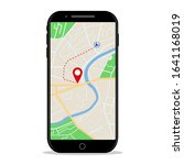 map gps navigation in mobile... | Shutterstock .eps vector #1641168019