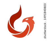 logo design icon phoenix red | Shutterstock .eps vector #1491840803