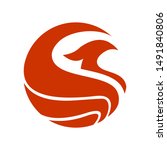 logo design icon phoenix red | Shutterstock .eps vector #1491840806