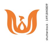 logo design icon phoenix red | Shutterstock .eps vector #1491840809