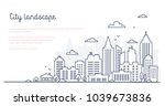 city landscape template. thin... | Shutterstock .eps vector #1039673836