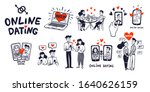 online dating big set. dating... | Shutterstock .eps vector #1640626159