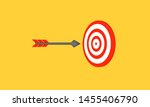 3d arrow hitting target center  | Shutterstock . vector #1455406790
