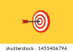 3d arrow hitting target center  | Shutterstock . vector #1455406796