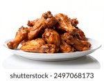 Chinese stir-fry chicken wings isolated on a white background