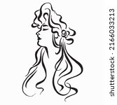 abstract woman face in profile... | Shutterstock .eps vector #2166033213