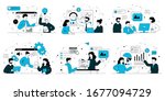 business concept with teams... | Shutterstock .eps vector #1677094729