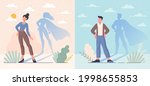 male and female superheroes as... | Shutterstock .eps vector #1998655853
