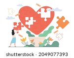 heart healing therapy after... | Shutterstock .eps vector #2049077393