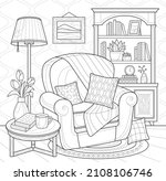 armchair with cushions in... | Shutterstock .eps vector #2108106746