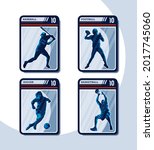 set of four sport card.... | Shutterstock .eps vector #2017745060