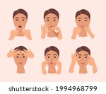 collage of face massage.yoga ... | Shutterstock .eps vector #1994968799
