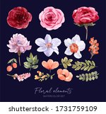 set summer flower watercolor... | Shutterstock . vector #1731759109