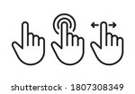 Touch Hand Linear Icon Vector...