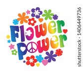 flower power typography in a... | Shutterstock .eps vector #1406449736