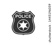 police badge icon isolated.... | Shutterstock . vector #1445196059