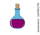 magic potion. glass bottle with ... | Shutterstock .eps vector #1649001790