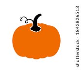 orange pumpkin isolated on... | Shutterstock .eps vector #1842826513